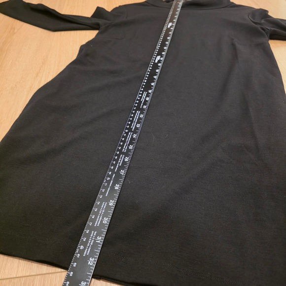 FUZZI Mock Neck Long Sleeve Mini Dress Small Black With Pockets Made in Italy - Picture 9 of 11